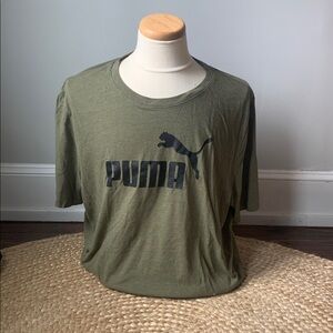 PUMA XXL Army Green T Shirt - Logo